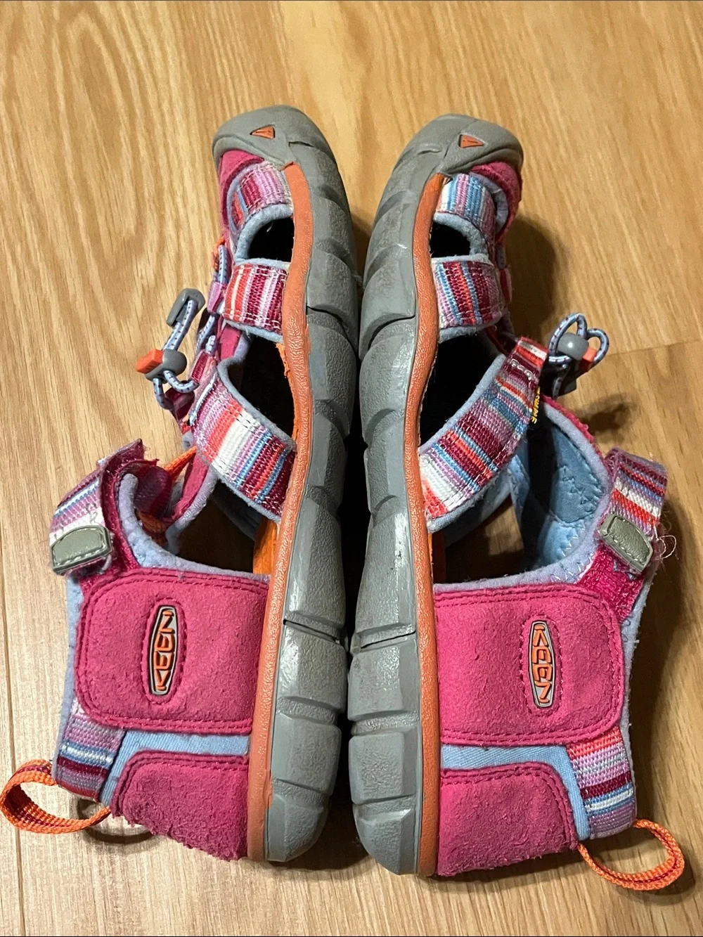KEEN Seacamp Kids Pink & Orange Multistripe Closed-Toe Water Sandals